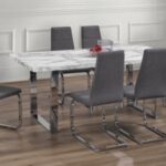 7 Dining table and chairs set T3355-Grey color