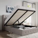 High Platform Bed with Storage D-2162