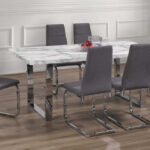 7 piece Dining set T3355-210 grey color