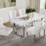 7 Piece Dining set T3355-247 white color