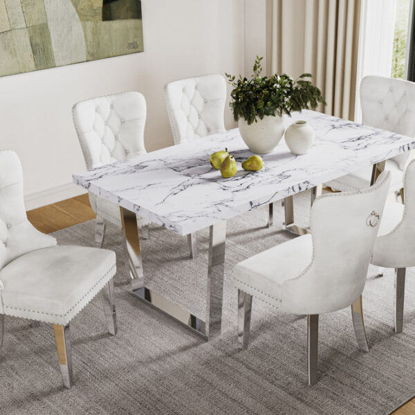 7 Piece Dining set T3355-247 white color
