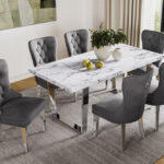 7 Piece Dining set T3355-247 grey color
